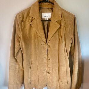 Vintage Wilsons Leather Women's Tan Suede Button-Front Blazer
